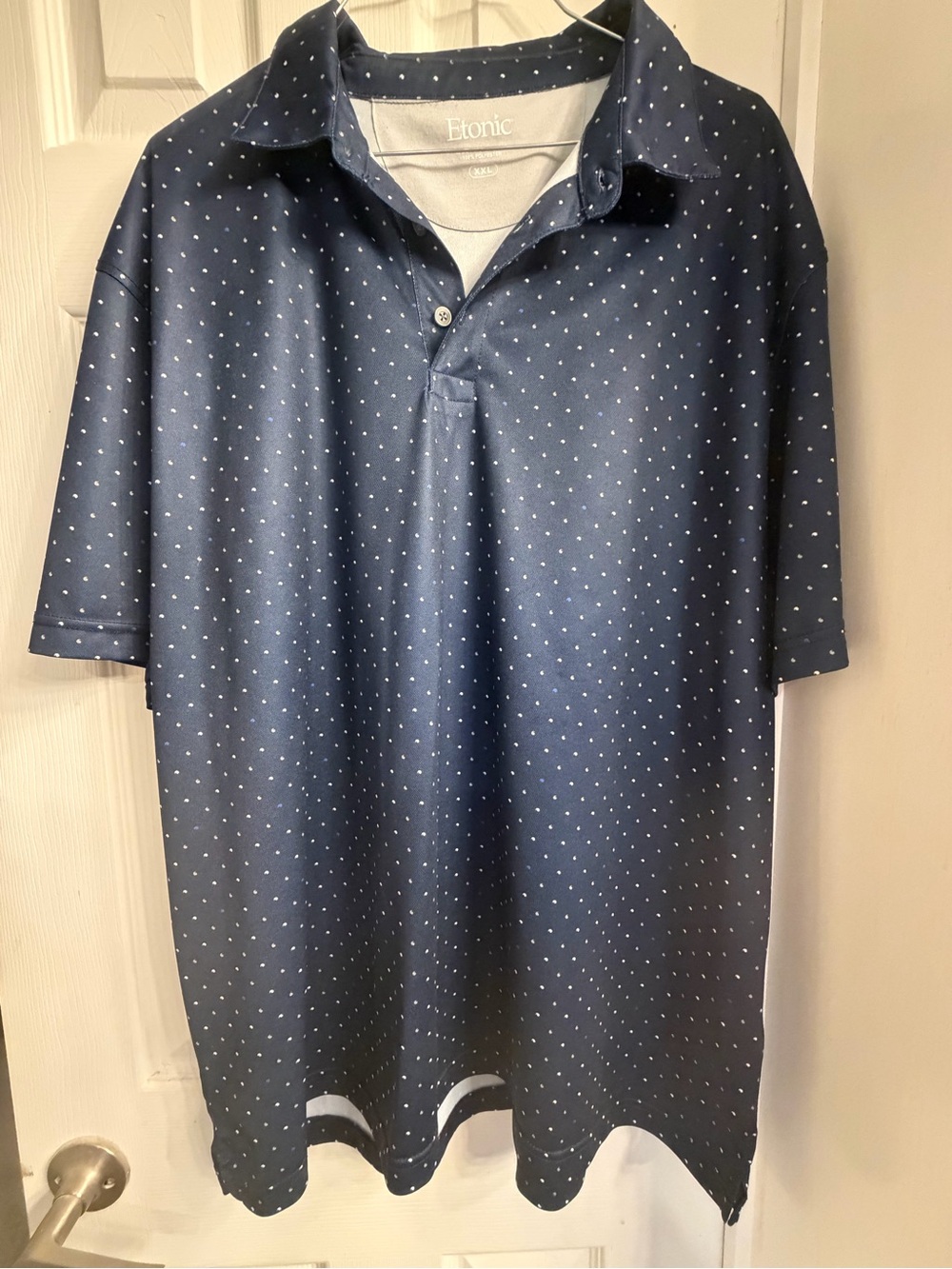Etonic Men’s Navy Polo with White Micro Dot Pattern